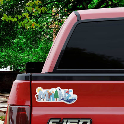 Maine Whimsical Animals Vinyl Bumper Sticker