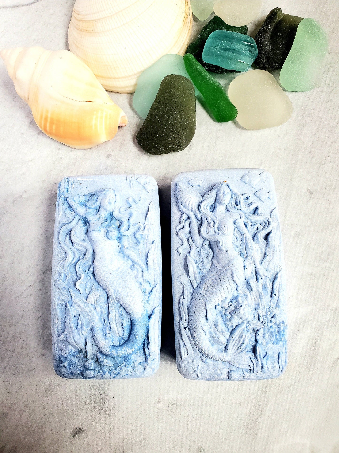 Wild Blueberry Hidden Sea Glass Salt Soap Bar MADE TO ORDER