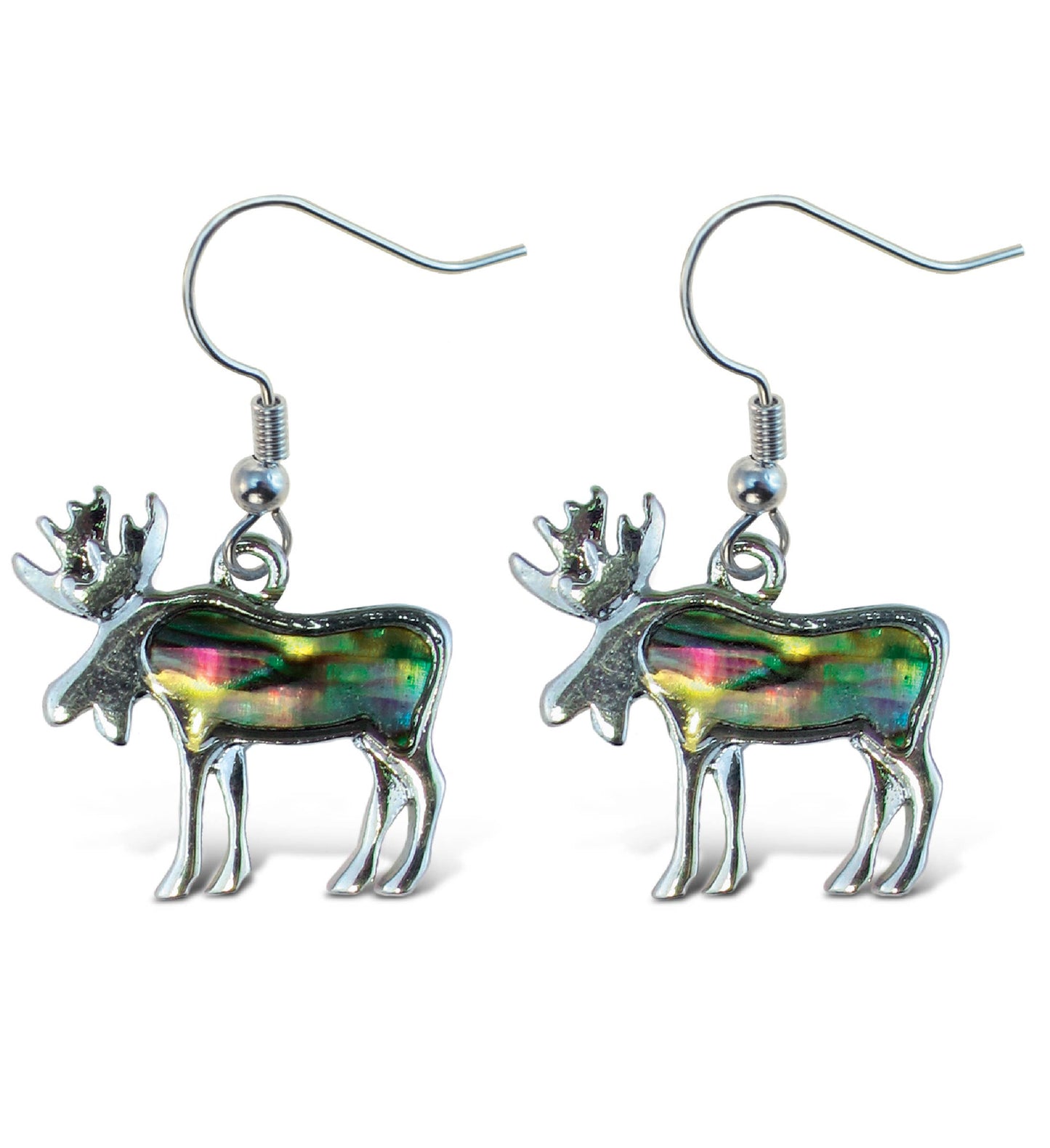 Moose w/Abalone Shell-Dangle Earrings