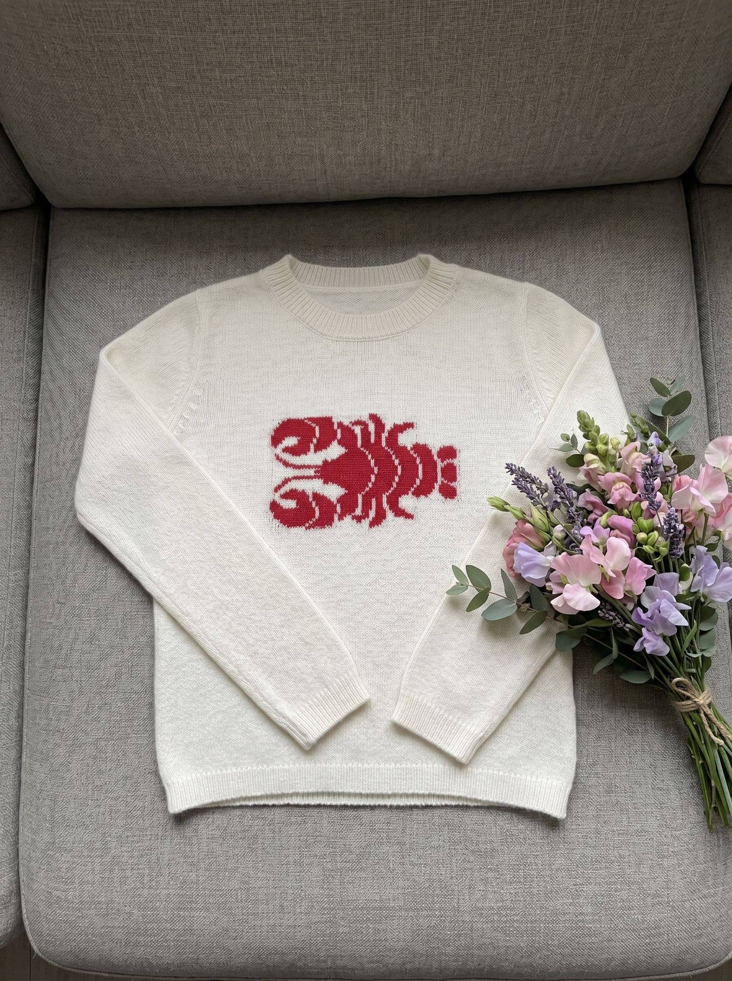 Coastline Red Claw Lobster Knit Sweater Top