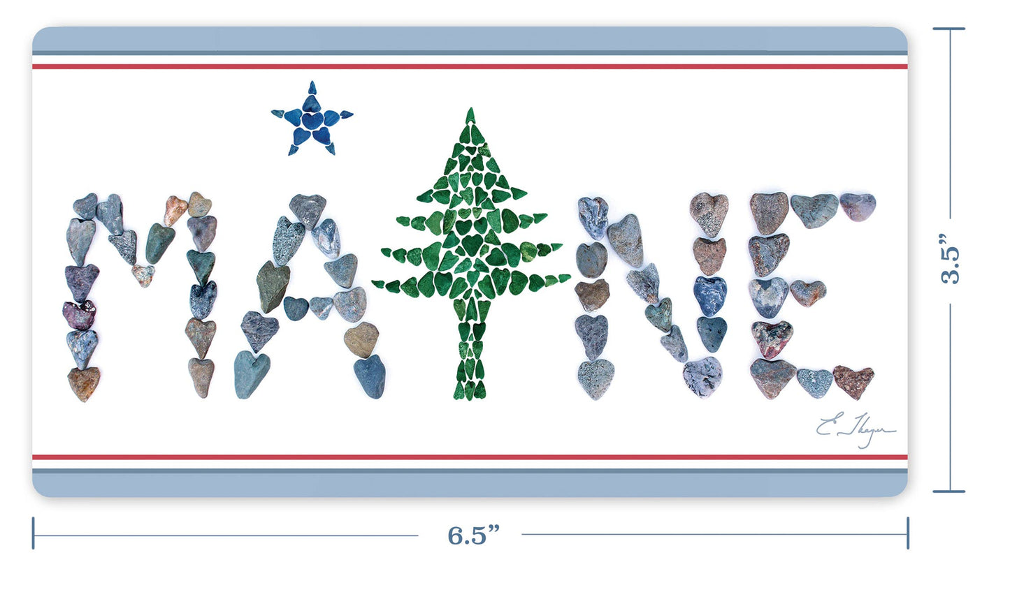 Vinyl Stickers | Maine 1901 flag design Bumper Sticker