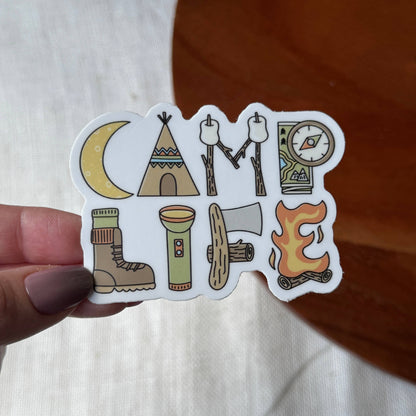 Camp Life Lettering Sticker