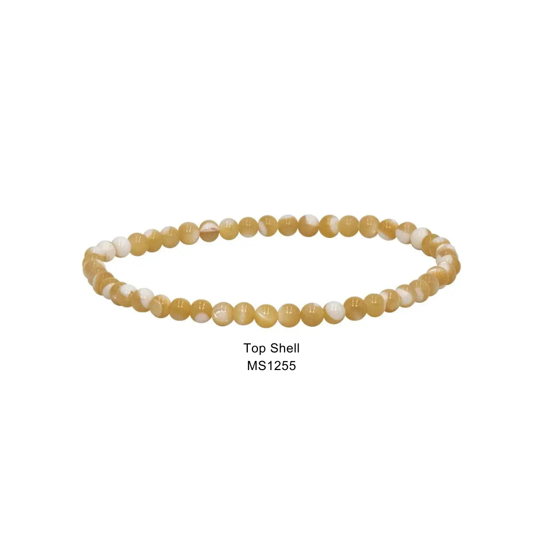 Mini Gemstone 4mm Beaded Stretch Bracelets