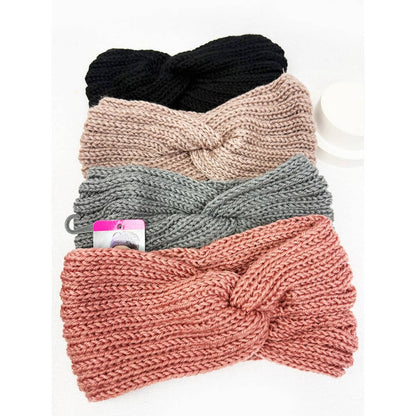 Solid Knit Winter Bow Headband