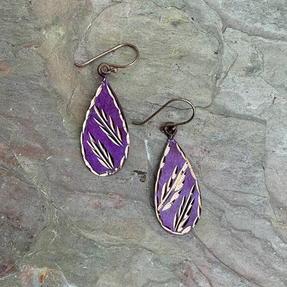 Patina Magenta Vine Earrings