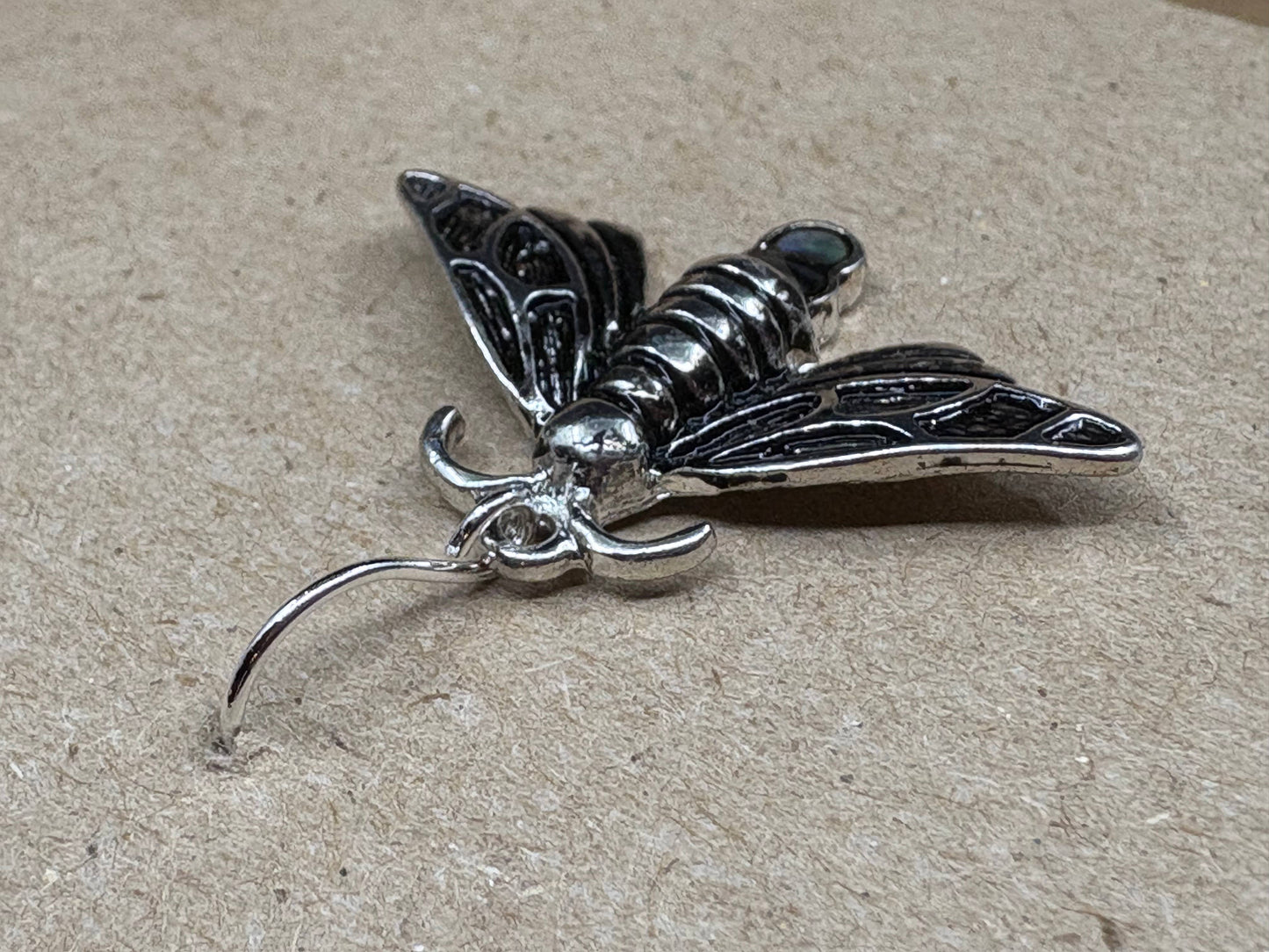Abalone Firefly Lightening Bug Insect Metal Earrings