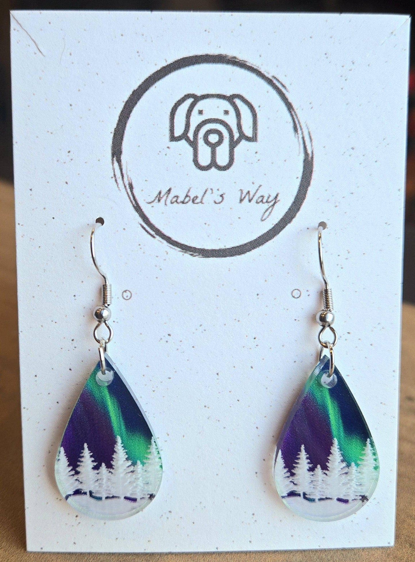 Northern Lights Winter Trees Earrings