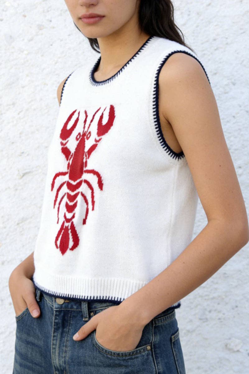 Lobster Graphic Sleeveless Vest