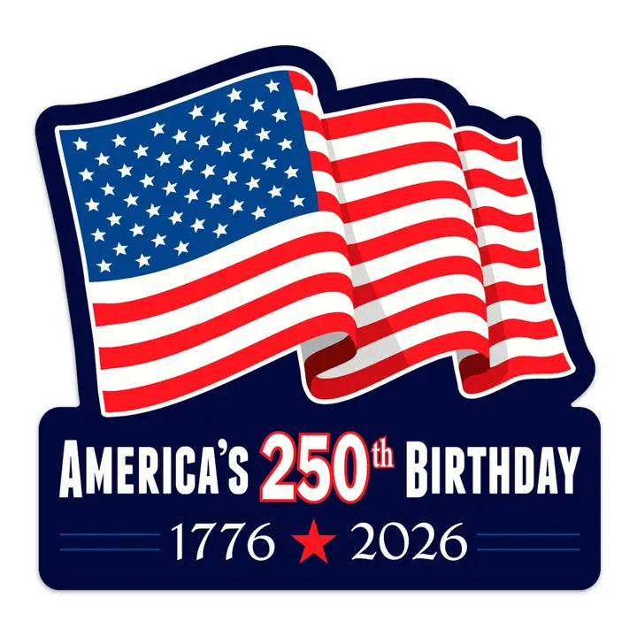 USA 1776 Flag 2026 Patriotic 250 Years Mini Sticker