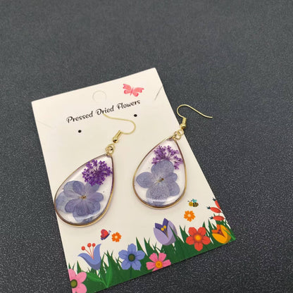 Hydrangea & Queen Anne's Lace Drop Dangle Earrings