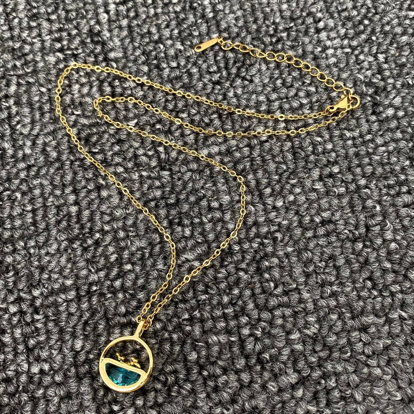 Whales At Sea Gold-plated Charm Pendant Necklace