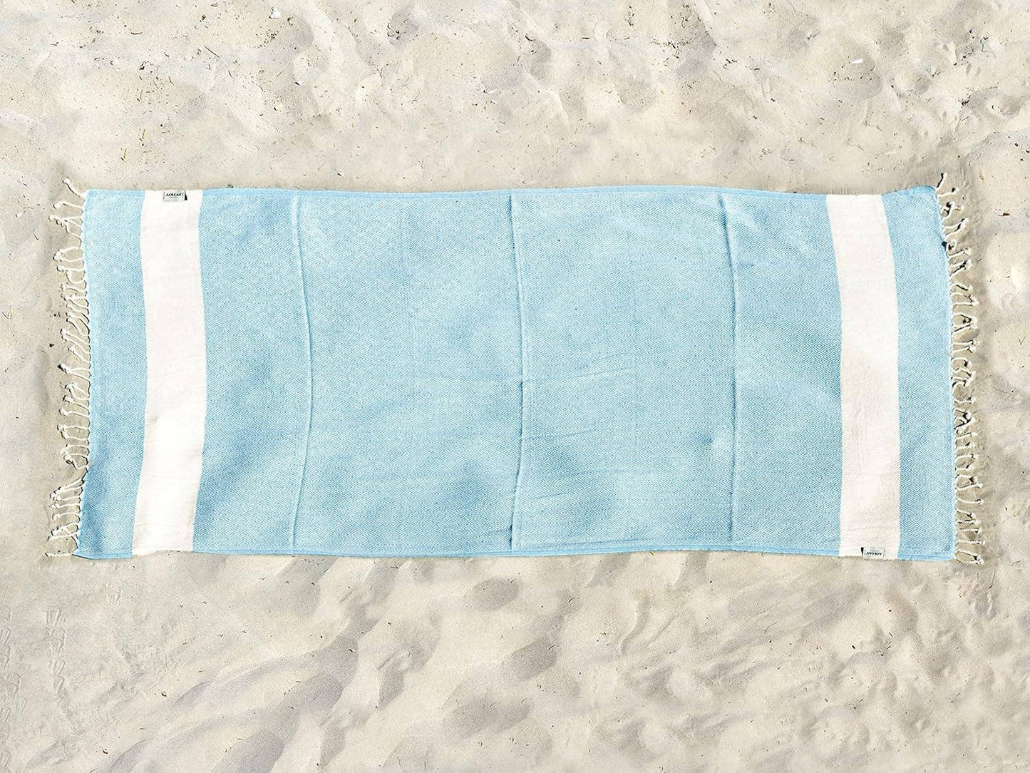 Aegean Concept Turkish Beach Towel, Quick-Dry, Baby Blue