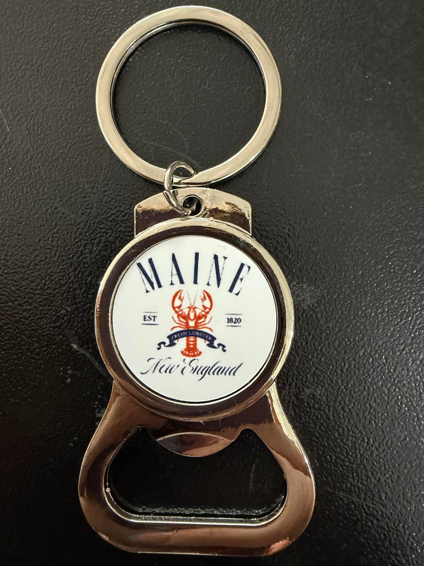 Maine themed keychain with bottle opener