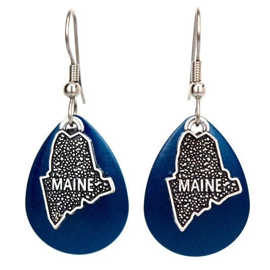 Deep Blue Maine Earrings Fishing Lure Jewelry Handmade