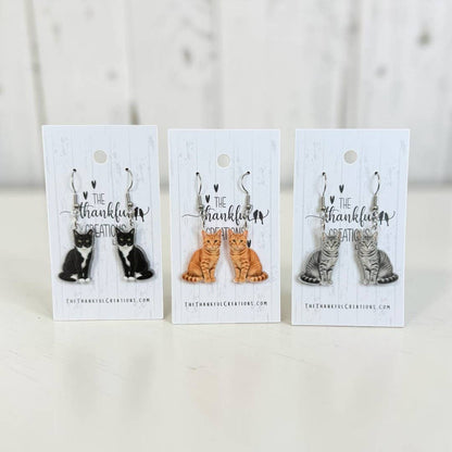 Cat Earrings | Handmade Acrylic Feline Jewelry