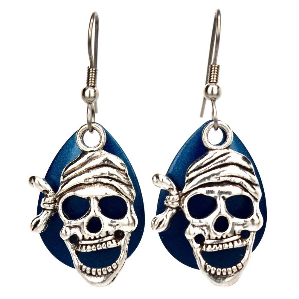 Med. Ocean Blue Pirate Earrings