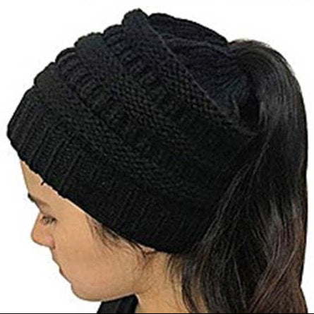Messy Bun Ponytail Beanie