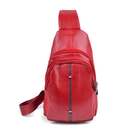 Red Crossbody Leather Sling Bag Backpack