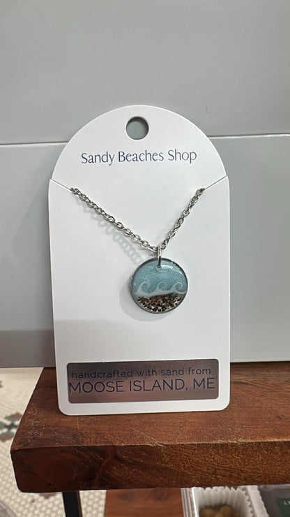 Custom Sand Necklaces Silver