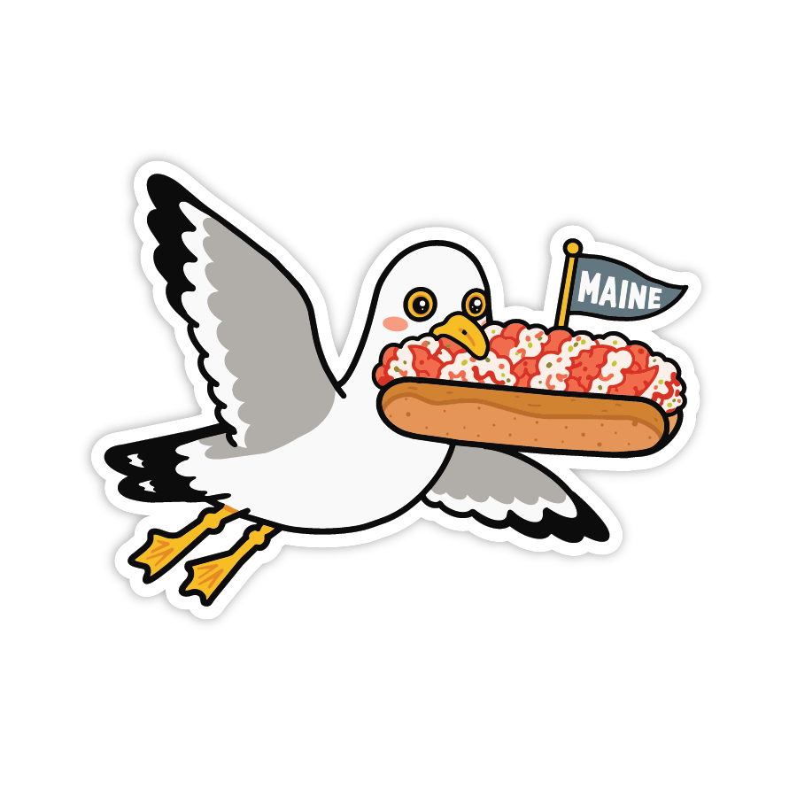 Lobster Roll Thief Vinyl Seagull Sticker | Funny Design