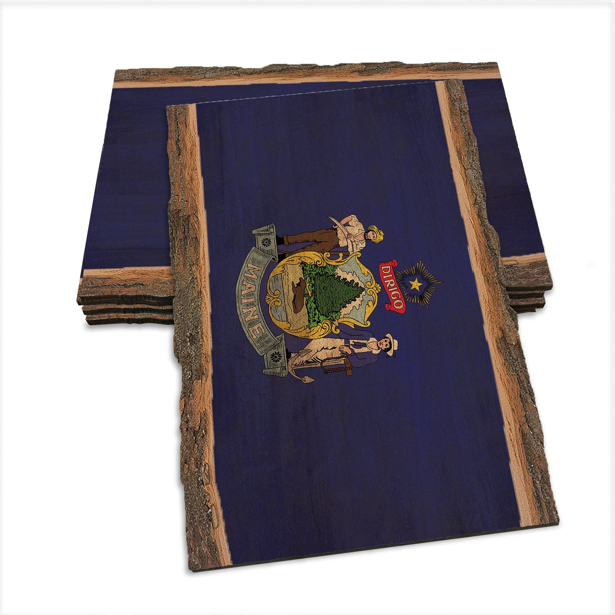 Maine State Flag - Live Edge Magnet