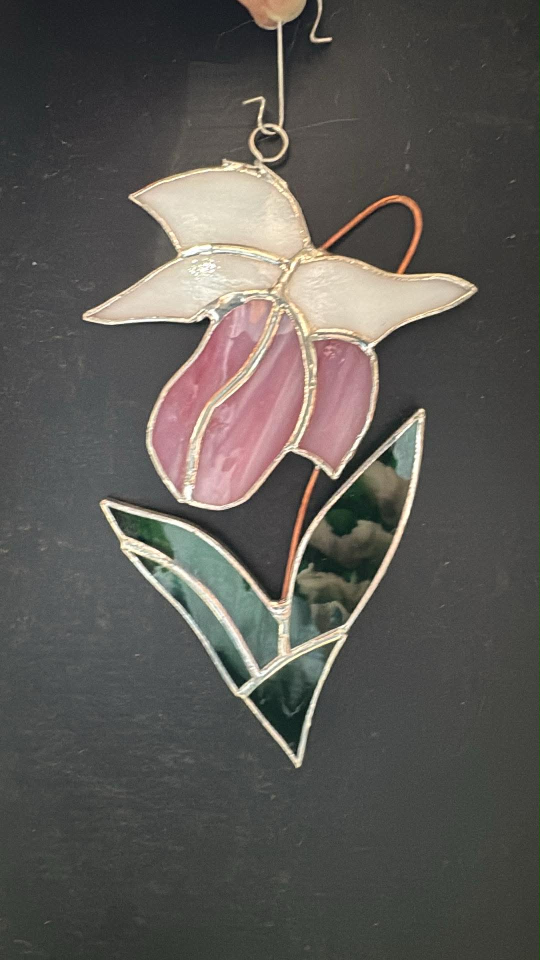 Cliff Lady Slipper Flower Stained Glass