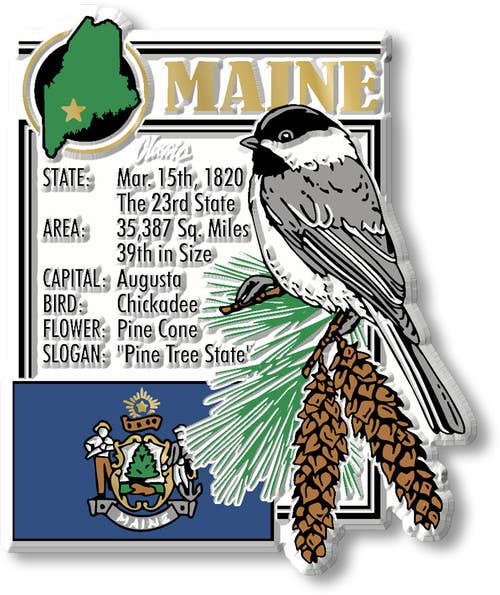 Maine State Montage Magnet, Made in USA