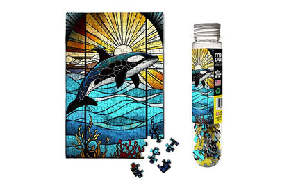 Stained Glass Orca - Marine Life