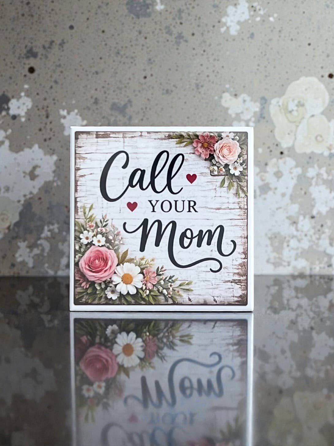 Call Your Mom Magnet – Funny Gift, Floral Farmhouse Fridge