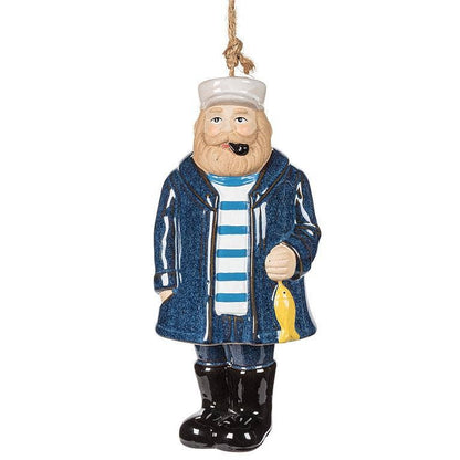Fisherman Wind Chime-Blue-10"H