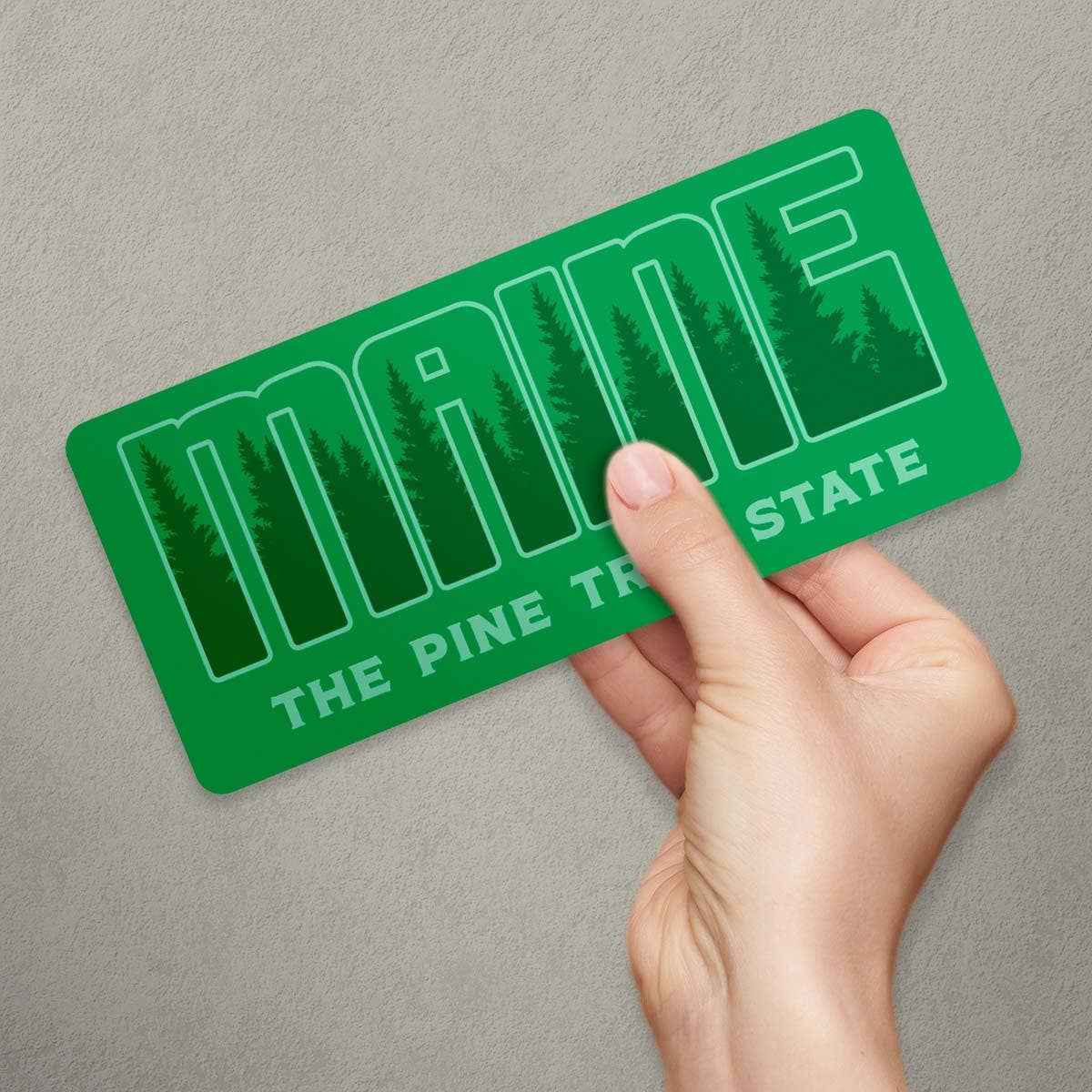 Maine Pine Tree State Treetops Large Vinyl Bumper Sticker