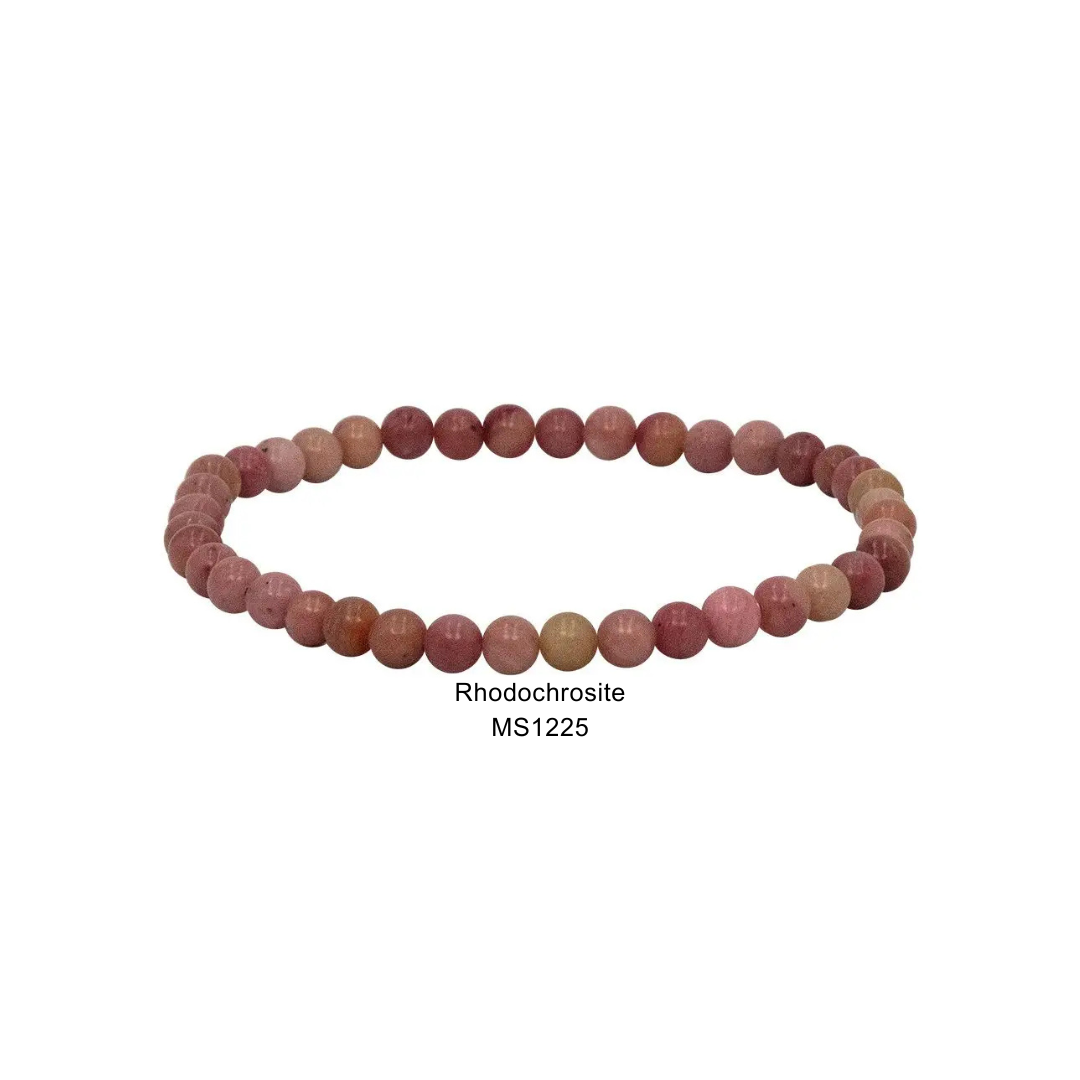 Mini Gemstone 4mm Beaded Stretch Bracelets