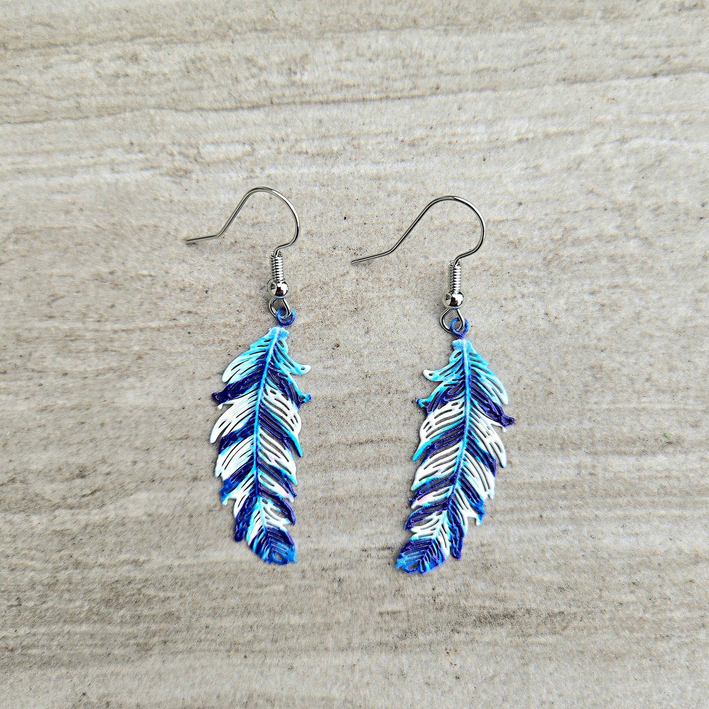 Colorful Peacock Feather Earrings