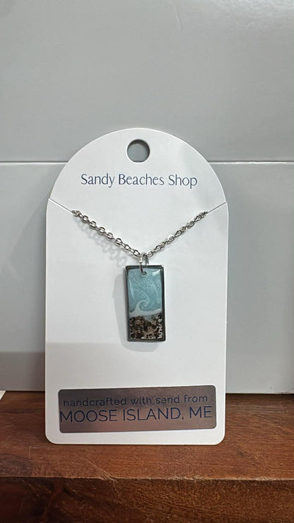 Custom Sand Necklaces Silver