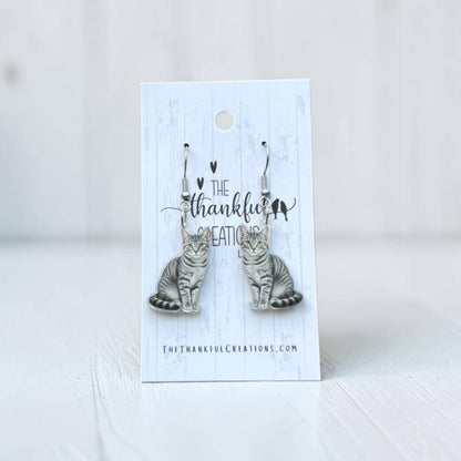 Cat Earrings | Handmade Acrylic Feline Jewelry