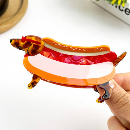 Creative Hot Dog Hair Claw Clip, Acetate Animal Hair Clip