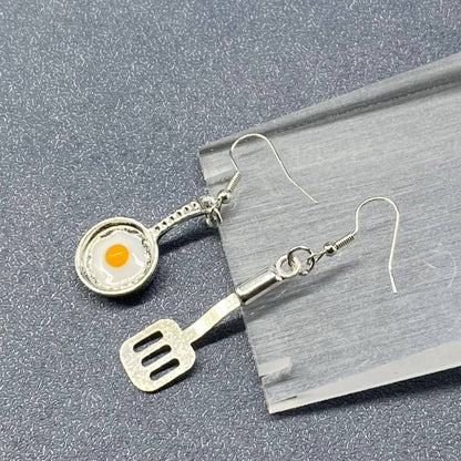 Poached Egg Kitchenware Dangle Earrings
