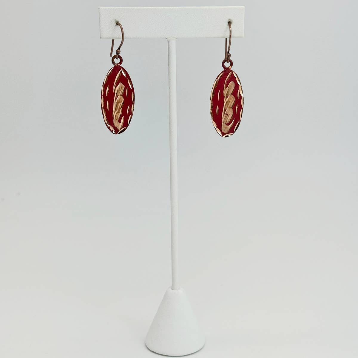 Patina Crimson Whirl Earrings