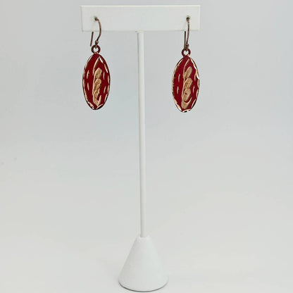 Patina Crimson Whirl Earrings