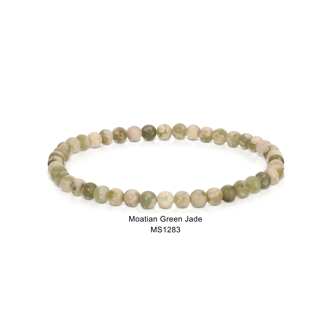 Mini Gemstone 4mm Beaded Stretch Bracelets