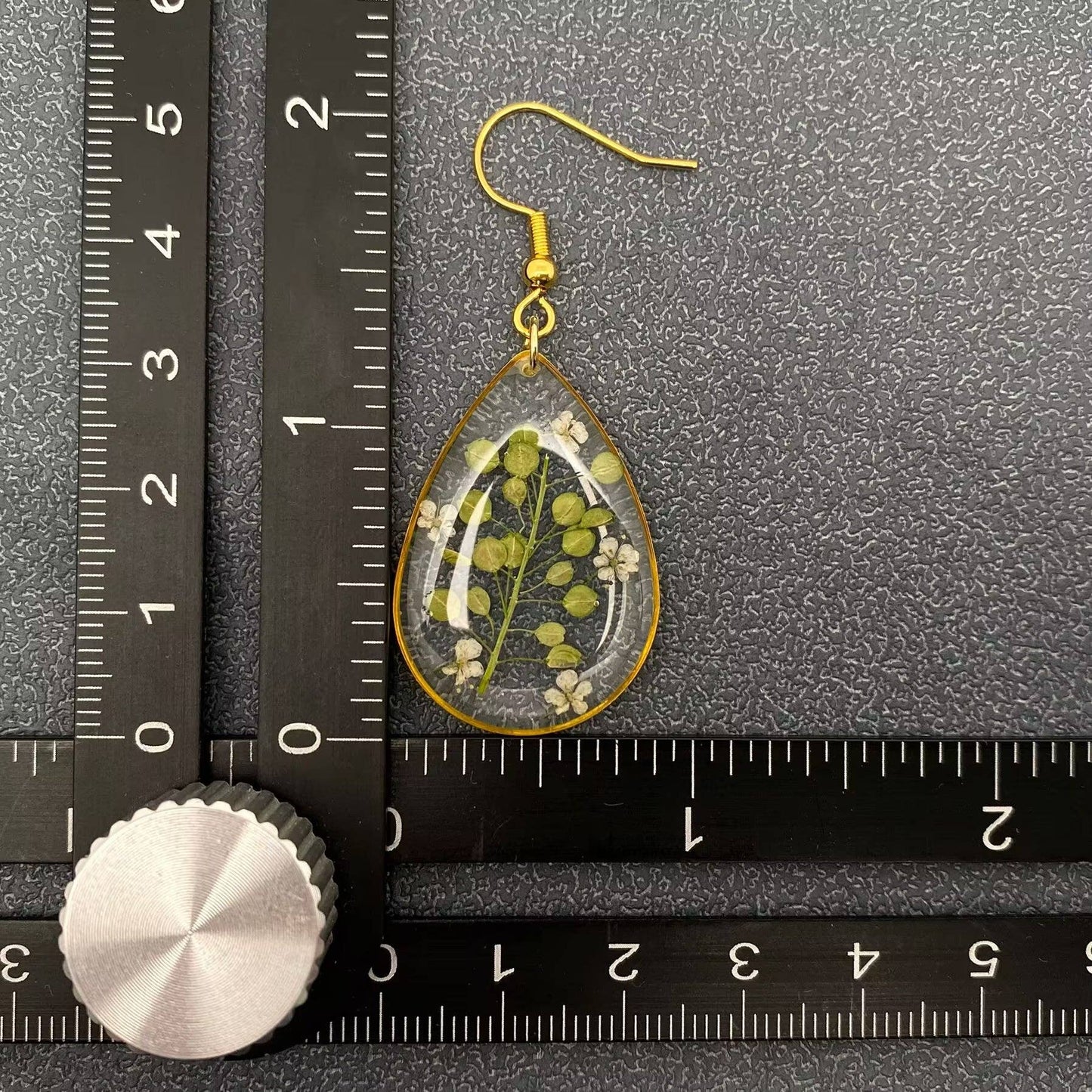 Lepidium Apetalum Dried Flowers Drop Dangle Earrings