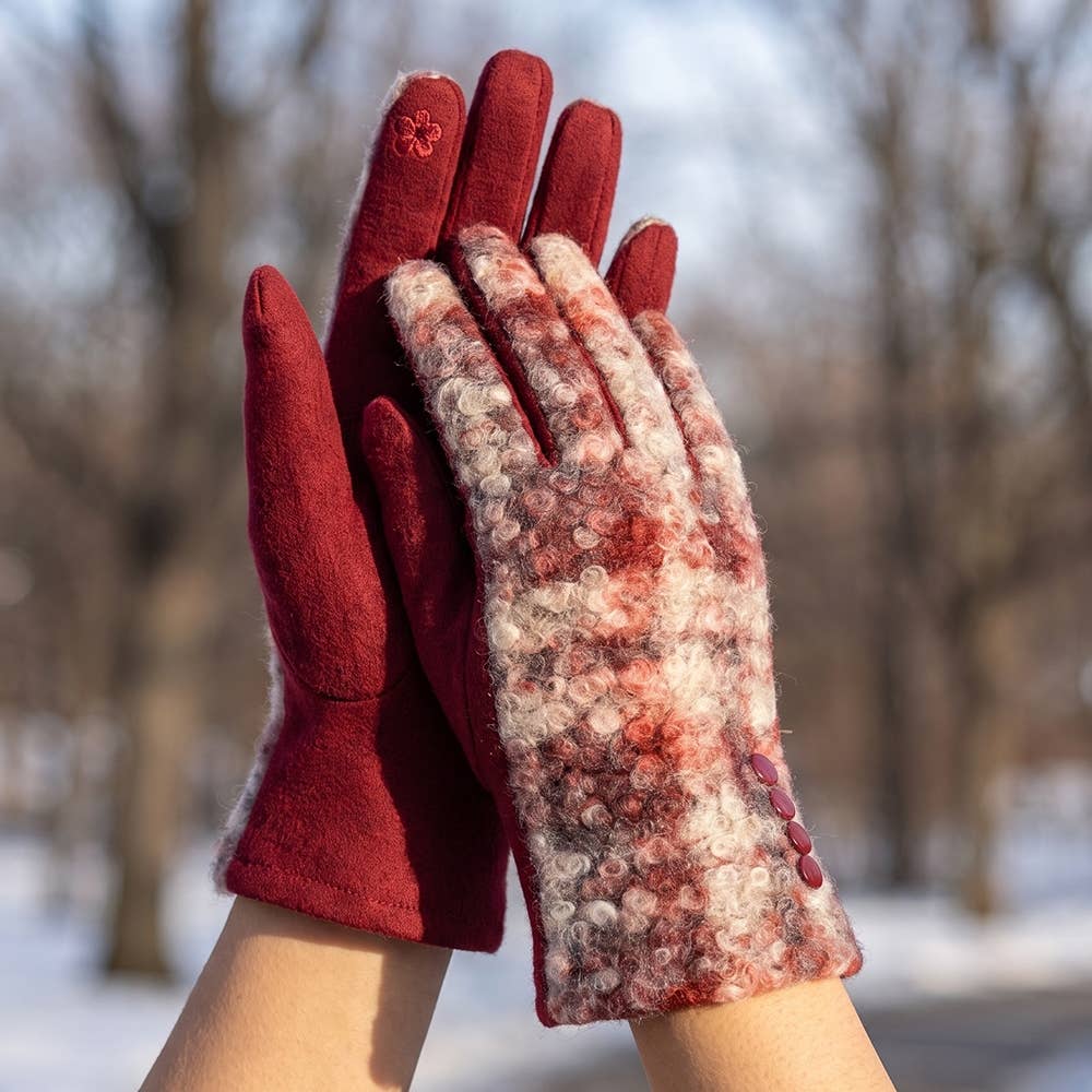 Boucle Plaid Touchscreen Gloves