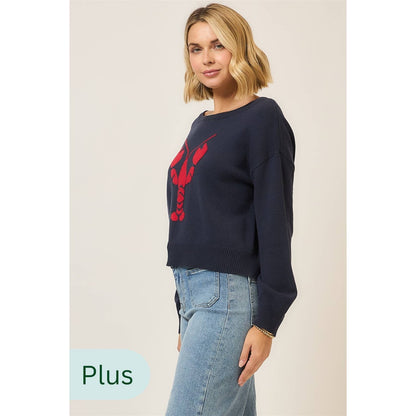 Boatneck Knit Lobster Sweater