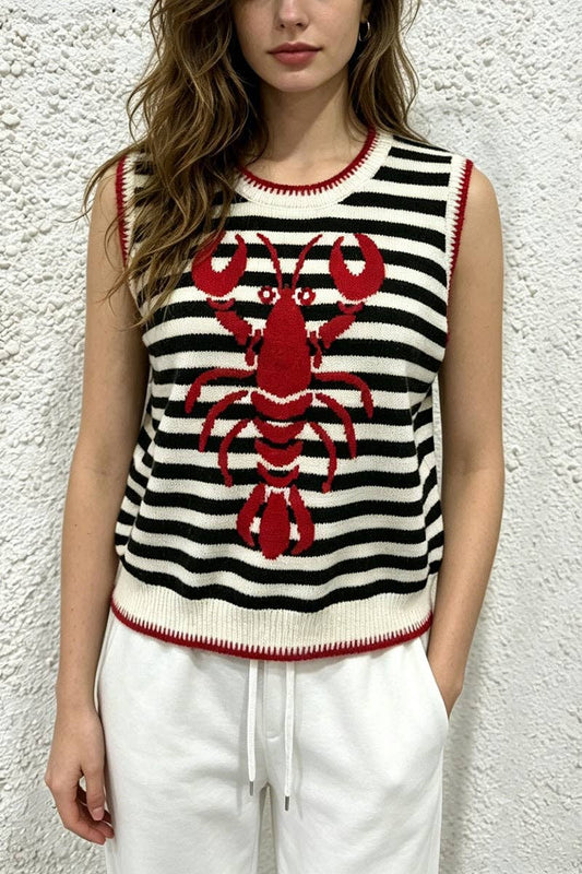 Lobster Graphic Sleeveless Vest