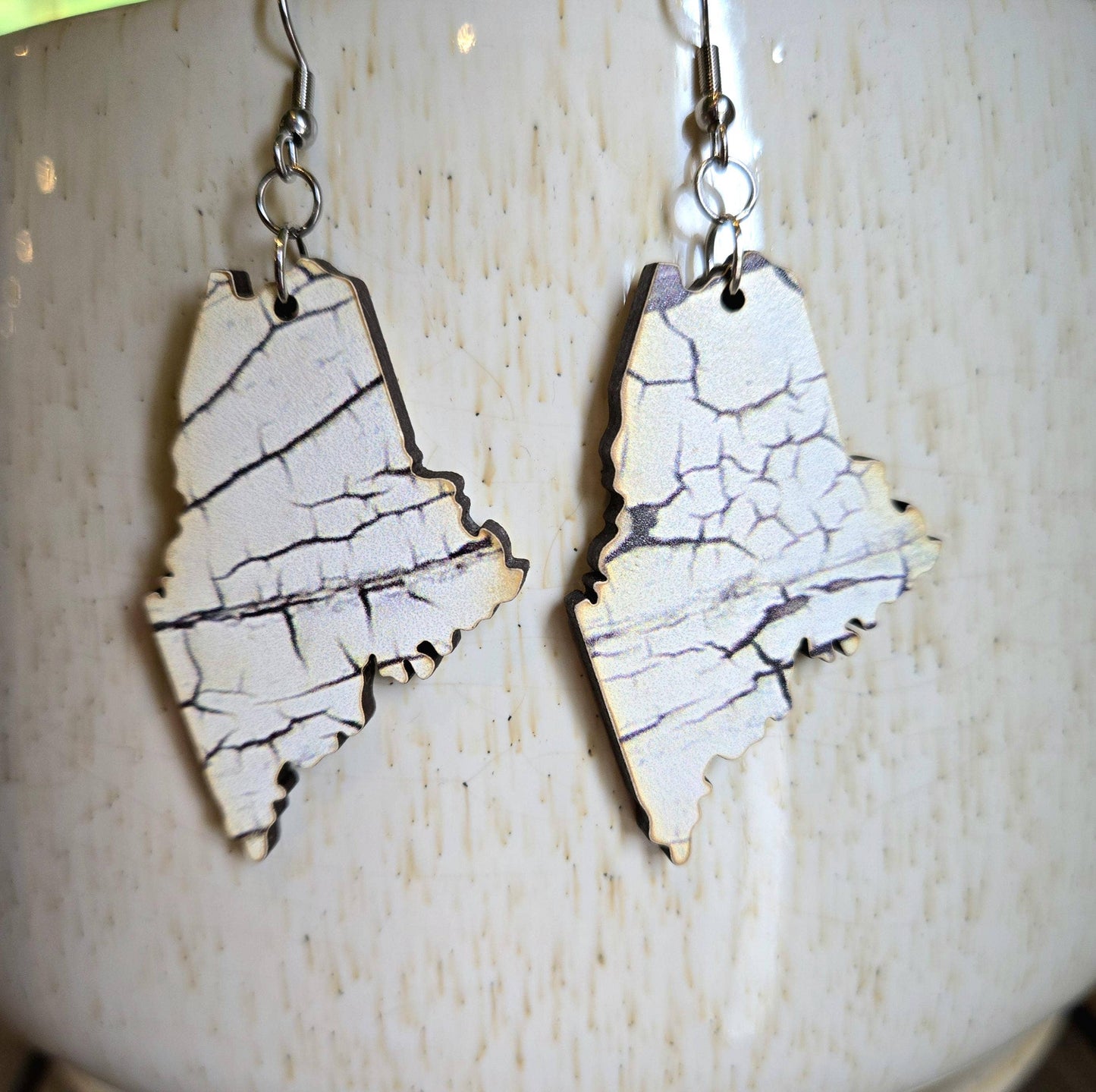 Maine Rustic Birch Tree Print Necklace or Earrings