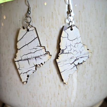 Maine Rustic Birch Tree Print Necklace or Earrings