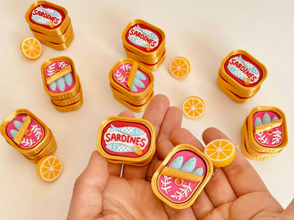 Mini Sardines Container Clicker 3D Printed Fidget Keychain