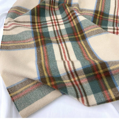 Plaid Winter Scarf-Vintage Tassel Shawl for Women