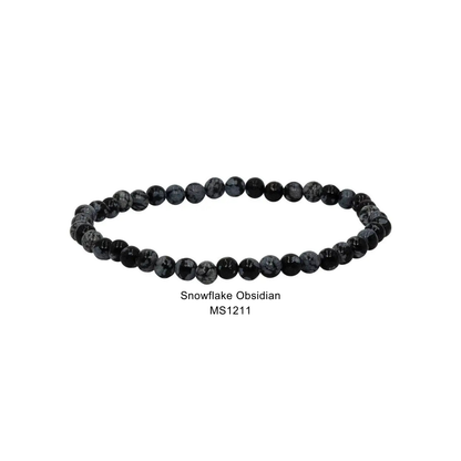 Mini Gemstone 4mm Beaded Stretch Bracelets