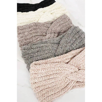 Fuzzy Knitted  Winter Headband